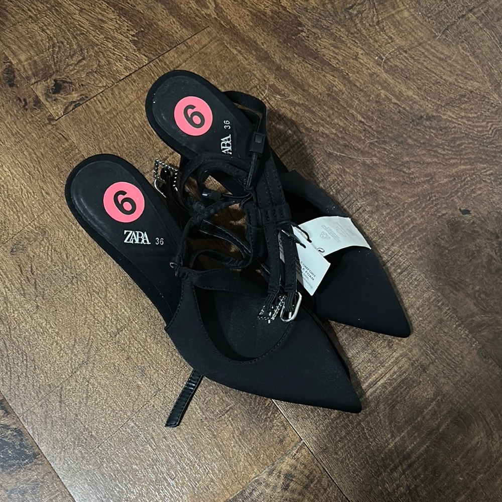 Zara Black Heels with Sleek Design